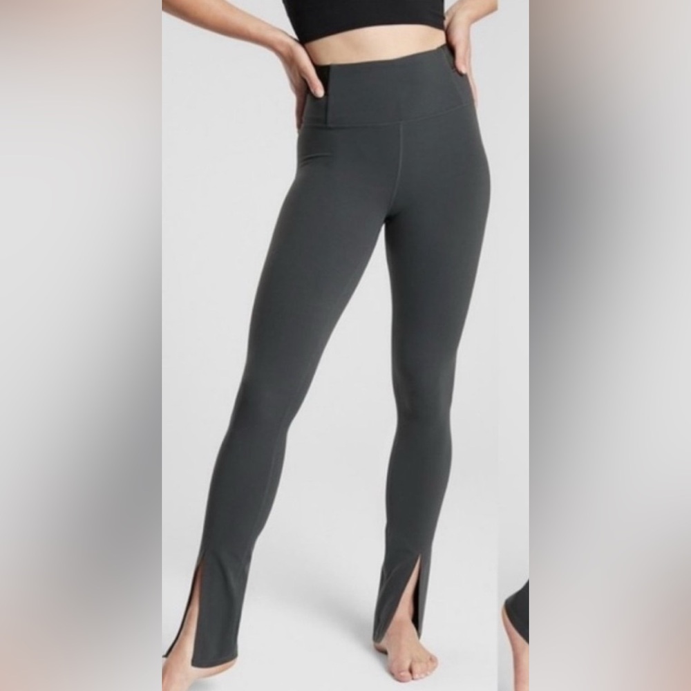 Athleta Aura Split Pant Olive Green Sz S GUC